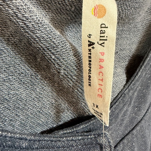 Daily Practice Anthropologie Blue 3X Jumpsuit Jumper Soft Elastic Waist w/Pocket - Picture 9 of 13